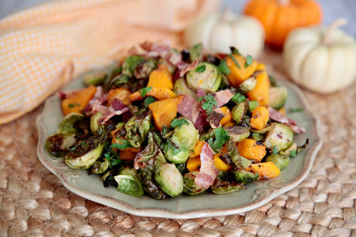 Roasted Brussels Sprouts with Butternut Squash