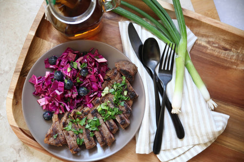 Grilled Sirloin with Chopped Cabbage Salad