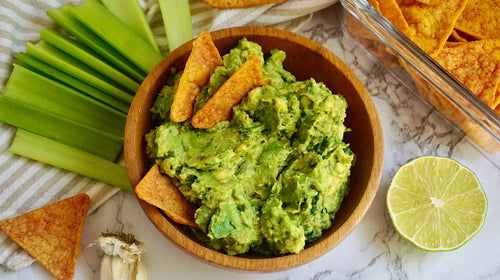 Classic Guacamole with Sweet BBQ Keto Chips