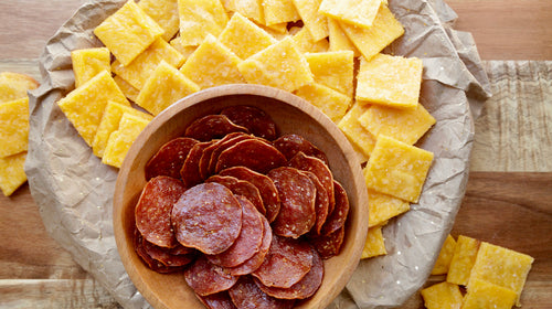 Keto Cheese Crackers & Pepperoni Chips