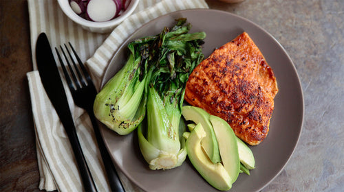 Keto Seared Salmon & Bok Choy Salad