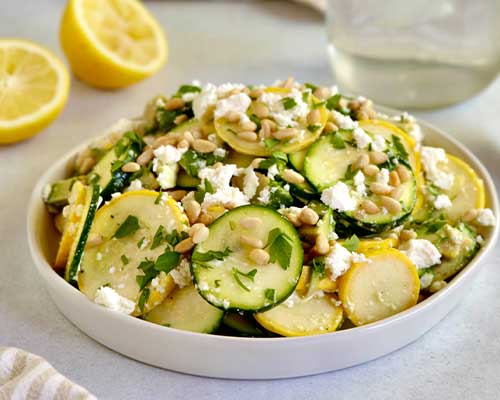 Summer Squash Salad with Pine Nuts & Avocado